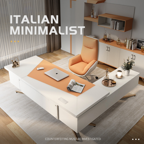 Orange and white Hermes desk 